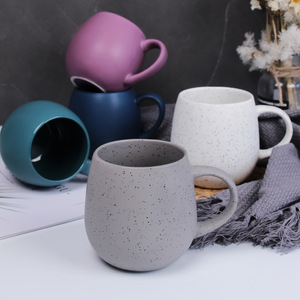 Custom logo <b>Ceramic</b> Matte Coffee Mug Round Ball Shape <b>Ceramic</b> <b>Cup</b> Porcelain Speckled Mug - Product Image 3