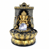 Fontaine d'intérieur Ganesha, statue de l'éléphant, cascade Feng Shui pour bureau à domicile