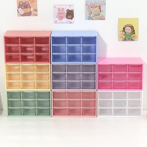 Desktop Nine Grid <b>Drawer</b> Organizer 50x40x30cm Stackable <b>Plastic</b> <b>Storage</b> Box For Desk Neatening Office Supplies Jewelry Hair - Product Image 2