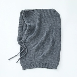 Custom Logo Winter Outdoor Beanies Thick Warm Knit <b>Hat</b> with Hood Winter Cashmere Balaclava - Product Image 4