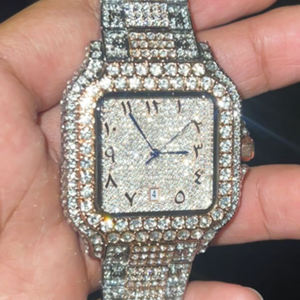 <span class=keywords><strong>Orologio</strong></span> da Uomo di Alta Gamma Completamente Tempestato di Diamanti, <span class=keywords><strong>Orologio</strong></span> da Polso Casual Business Premium in <span class=keywords><strong>Oro</strong></span> <span class=keywords><strong>Rosa</strong></span> con Pietre Brillanti, Movimento al Quarzo - Product Image 1