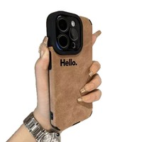 Coque de téléphone en TPU de luxe tendance 2025 pour iPhone 15 14 13 12 11 16 Pro Max, en cuir d'agneau, antichoc