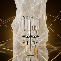 Présentoir de parfum rotatif argenté à 6 têtes pour toute la boutique avec distributeur à 6 pompes