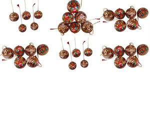Paper Mache Holiday Hanging Baubles for Christmas <b>Tree</b> Handmade Decorations for Eco Conscious Wholesale Buyers - Product Image 2