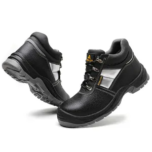 Fábrica de alta qualidade barato PU couro israel sapatos de segurança de trabalho Toe aço trabalho boot para homens mulheres