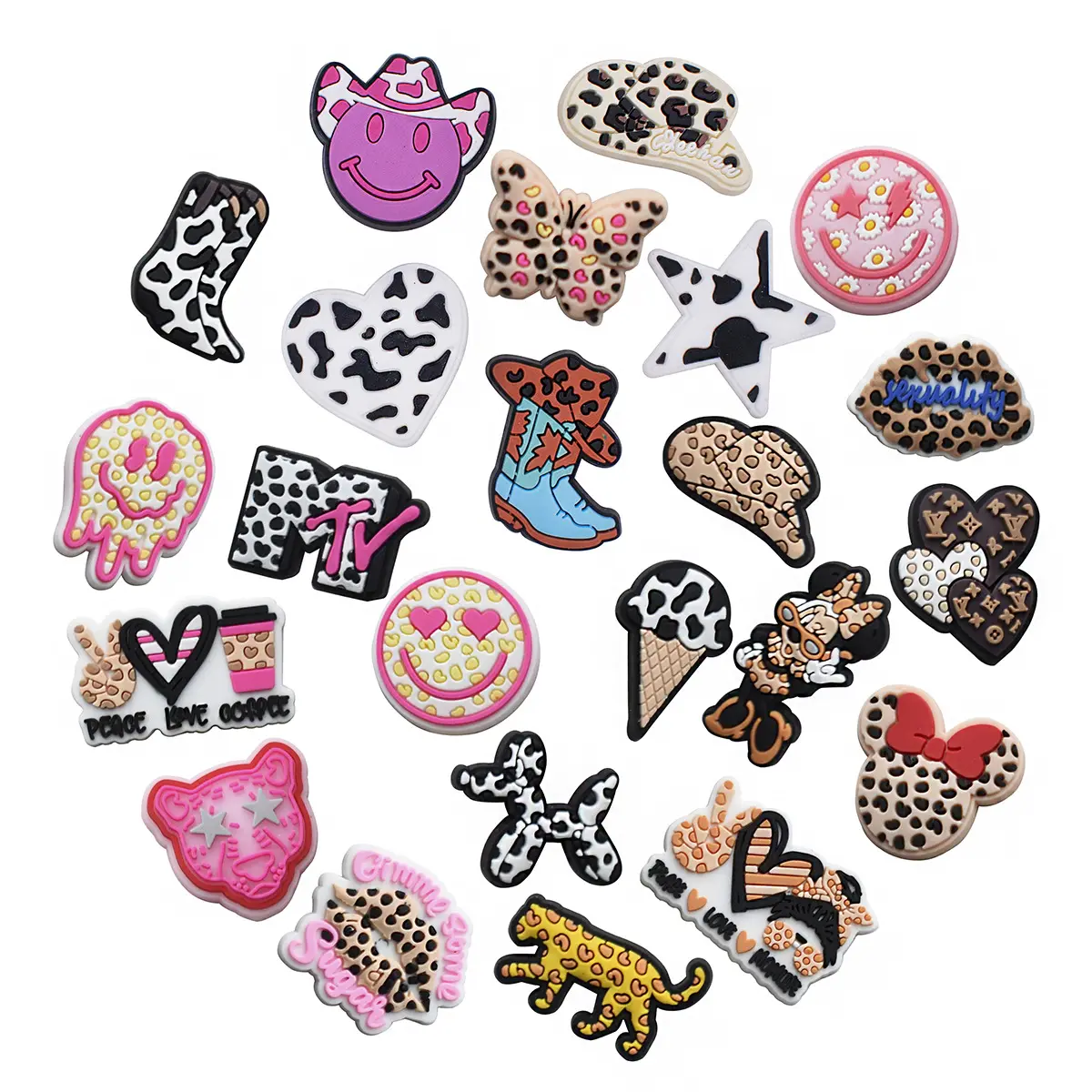 In-stock Cowgirl Country Western Clog Charms Boot Shoe Decoration Horse Shoe Charms Diy Party Kid's Gifts Clog Charms