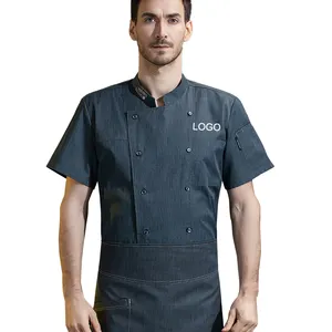 Chef-Koks-Uniform Koken Draagt Moderne Restaurantuniformen Voor Ober En Serveerster Uniforme Para-Chef Met Korte Mouwen