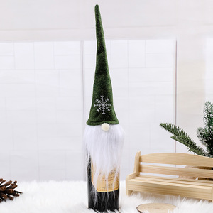 Christmas Decoration Creative Old Forester Champagne Desktop Atmosphere Decoration <b>Red</b> Wine Bottle Cover - Product Image 5