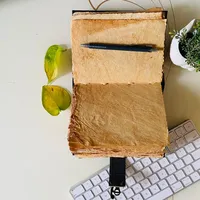 Mère de la terre Vintage cuir Journal cahier livre des ombres A5 taille vierge sans doublure coloré Deckle bord papier Journal Type