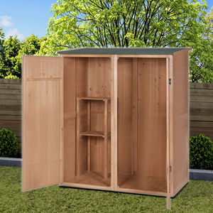 Caseta de Almacenamiento <span class=keywords><strong>para</strong></span> Jardín y Herramientas de <span class=keywords><strong>Madera</strong></span> Natural Resistente SDGS004 - Product Image 1