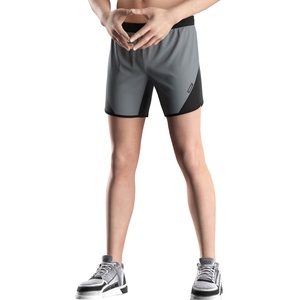 Pantalones Cortos Deportivos Básicos de Corte Curvo para Hombre, para Gimnasio, Fitness, Entrenamiento, Spandex/Poliéster, Cintura Baja - Product Image 5