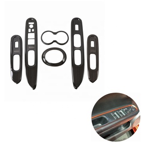 WZXD <b>Window</b> Switch Shift Knob Garnish Trim Black Steel Brushed for Brio 2019 2020 - Product Image 1