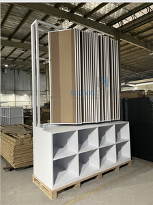 Vitrina <span class=keywords><strong>de</strong></span> exhibición ultrafina <span class=keywords><strong>de</strong></span> alta resistencia con tapas abatibles para suelos flotantes <span class=keywords><strong>de</strong></span> madera, con paneles superiores abatibles y cajones <span class=keywords><strong>de</strong></span> almacenamiento inferiores - Product Image 2