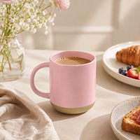 Mug en céramique personnalisé rétro rose EffiPrint double face avec texte - pour cadeaux