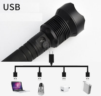 TG-SD190 haute puissance Super lumineux Zoom lampe de poche USB Rechargeable lampe de poche LED en alliage d'aluminium torche tactique