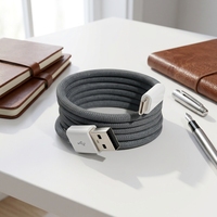 Câble tressé à adsorption magnétique non standard / Connecteurs Micro USB/Type-C pour transfert de données et charge rapide Compatible