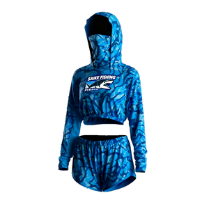 Benutzer definierte Quick-Dry Damen Damen Angel hemd Damen Upf 50 Uv Sonnenschutz Kleidung Angeln Hoodie Crop Top - Product Image 4