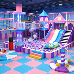<span class=keywords><strong>Castillo</strong></span> <span class=keywords><strong>de</strong></span> Juegos Infantil <span class=keywords><strong>de</strong></span> Lujo, Color Pastel Personalizado, Todo en Uno, con Piscina <span class=keywords><strong>de</strong></span> Pelotas Doradas e Iluminación <span class=keywords><strong>de</strong></span> Neón para un Parque Infantil Ideal para Instagram - Product Image 2