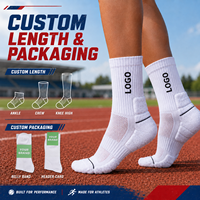 Chaussettes de sport en coton mi-mollet avec logo personnalisé, respirantes, absorbant la transpiration, en coton tricoté éponge, pour l'entraînement des athlètes