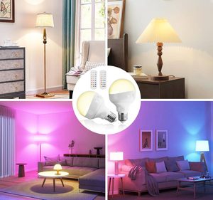Cadeau de Pâques : <span class=keywords><strong>Ampoule</strong></span> rechargeable E26 avec télécommande et couleurs RGB, lumière LED intelligente à intensité variable en continu pour la décoration de la chasse aux œufs de Pâques - Product Image 4