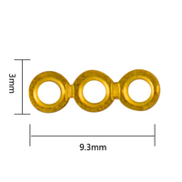 Messing 3-Schlaufen-Verbinder 9,3x3mm, Dreifachring-Verbindungsstück für DIY Armband Halskette Schmuckzubehör