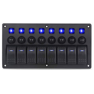 Marine <span class=keywords><strong>Bateau</strong></span> Voiture 8 Gang ON-Off Allumage Étanche Bascule Interrupteur À Bascule Panneau Disjoncteur pour RV Véhicule Camion <span class=keywords><strong>Remorque</strong></span> Yacht - Product Image 1