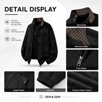 Veste d'hiver élégante pour homme en cuir véritable respirant avec col en fourrure et fermeture éclair, en peau de mouton de qualité supérieure, vente en gros