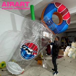 <span class=keywords><strong>Donut</strong></span> de tazas de café inflables gigantes de nuevo diseño para decoraciones de eventos al aire libre de cafeterías, personalizables con logotipos - Product Image 3