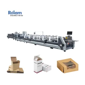 Automatic Bottom Locking Rolam Folder Gluer Pegadora De Caja 6 Puntas Folding Gluing Machine