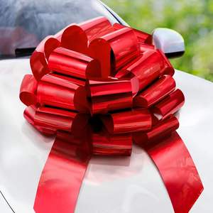 Grand nœud géant de 20 pouces pour voiture avec ruban de 20 pieds pour emballage de grands cadeaux, maisons neuves, décoration de Noël et d'anniversaire - Product Image 1