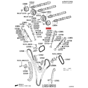 Pulley Camshaft Timing Gear Mobil 13080-31030 3GRF 4GRFSE untuk Toyota Hilux LN40 Land Cruiser URJ200 Lexus LX570 Crown, GRS180 - Product Image 6