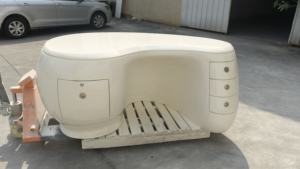 Q001 Modern Furniture Reception Desk Counter Fiberglass Leisure Office CEO Boss Luxury Salon Spa Curved <b>Bar</b> Front Desk <b>Table</b> - Product Image 3