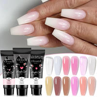 Gel de construction solide UV/LED pour extension d'ongles, gel acrylique pour extension rapide, fournitures de manucure DIY
