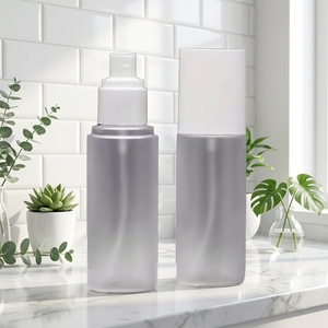 Botella de Plástico de 100 ml, Cilíndrica, con Hombro Plano, Vacía, Esmerilada, de PET, para Maquillaje, Limpiador Facial, Champú, Spray - Product Image 3