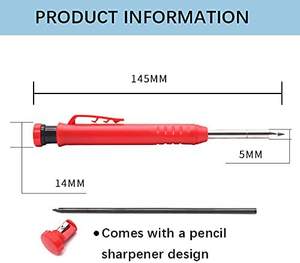 Crayons <span class=keywords><strong>de</strong></span> menuisier massif, 10x avec affûteur et lames, crayons mécaniques pour le sol du bois, marqueur, <span class=keywords><strong>dessin</strong></span> du bois - Product Image 5