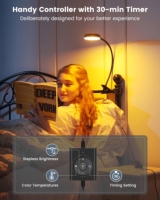 Glocusent Flexible 5 Niveaux de Luminosité 3 Couleurs Dimmable Chevet Bureau Clip sur Livre Lecture Lampe de Table Lumière