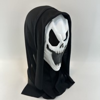 Masque en tissu Scream, ensemble crâne d'horreur, masque de tête pour Halloween, festival des fantômes, style thriller pervers, blanc, semi-fait main, semi-mécanique