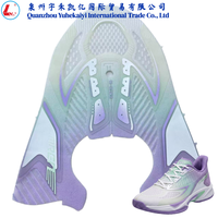 Tige en tricot jacquard dégradé vert et violet pastel, empeigne en maille légère et ergonomique pour baskets athlétiques pour femmes