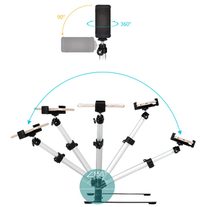 Trépied pour téléphone portable avec port 1 m, support pour bureau, pour photos et vidéos, Selfie en direct, avec lumière LED - Product Image 2