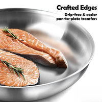 Poêle à frire antiadhésive de haute qualité ustensiles de cuisine poêle à frire en acier inoxydable à trois plis