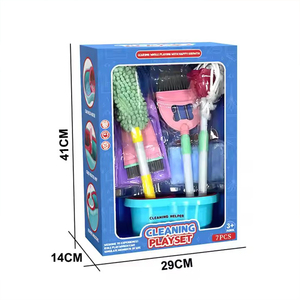 Lucky Toys Ensemble d'outils <span class=keywords><strong>de</strong></span> nettoyage amusant pour jeu d'imitation, jouet <span class=keywords><strong>de</strong></span> nettoyage domestique, kit <span class=keywords><strong>de</strong></span> nettoyage pour la maison, balai, serpillière, seau à déchets - Product Image 5