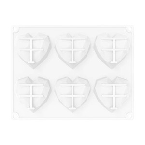 Molde de silicona en forma de corazón con 8 cavidades, herramienta para hornear pasteles con forma de diamante, para mousse de chocolate, DIY - Product Image 4