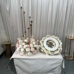 Centro de Mesa de Flores Artificiales Blancas y Rosas de Alta Calidad GreenLife de 60 cm para Decoración de Mesa de Comedor y Banquetes - Product Image 6