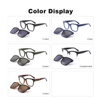 Gafas Ópticas de Acetato Hechas a Mano de Alta Calidad con Clip Magnético UV400 para Gafas Unisex