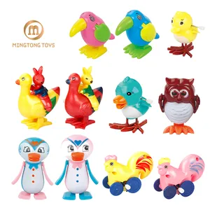 Fabricante Crianças Windop Mecânica Clockwork Animal Woodpecker Toy Plastic Wind Up Flying Bird