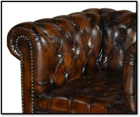 Sofá Chesterfield de Dos Plazas de Alta Calidad, Moderno, de Cuero, para Sala de Estar, Sofá de Tela Buff de Lujo Moderno