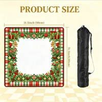 Tapete de Mahjong Personalizado con Diseño Navideño Moderno y Lujoso, Antideslizante, de Microfibra y Goma, Portátil, con Guirnalda y Estrella de Navidad, Ideal para Regalo