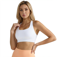 Soutien-gorge de sport push-up sexy à bretelles croisées pour femmes, vente en gros, hauts courts personnalisés pour l'entraînement avec extensibilité quadridirectionnelle pour la gym, le yoga et l'exercice