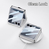 Casing HP Anti Slip C0233 untuk Samsung Galaxy Z Flip 8 7 6 5 4 3 Desain Tali Pergelangan Tangan Transparan
