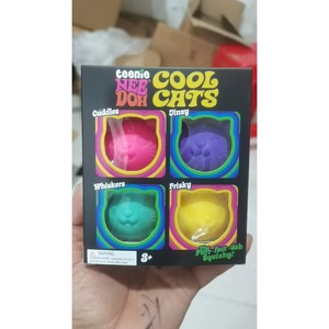 Ensemble de jouets miniatures en silicone souple pour doigts, motif chats mignons NeeDoh Teenie Cool Cats, unisexe, pour l'exportation - Product Image 6